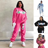 Autumn and Winter Leisure Sports Knitted Letter Printed Outfits RS-79887