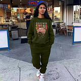 Autumn Winter Black Hoodies Set Women's Loose Fit HGL-9005034