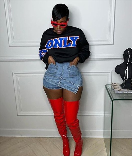 Streetwear High Waist Stretch Summer Denim Shorts MEM-88479