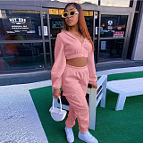 Zip Up Crop Top Jacket And Cargo Pants 2 Piece Set JZH-8123