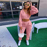 Zip Up Crop Top Jacket And Cargo Pants 2 Piece Set JZH-8123