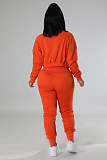 Zip Crop Tops Jackets and Drawstring Pants Sweatsuit RS-31719