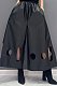 Black Leather Hollow-out Women Loose Straight Pants ZAND-31317