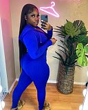 Knitted Women Hooded Zipper Jacket Skinny Pants Set FSL-180