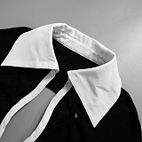 Sexy Hollow Out Polo Collar Long Sleeves Backless Bodycon Romper RS-D23RP275