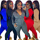 Knitted Women Hooded Zipper Jacket Skinny Pants Set FSL-180