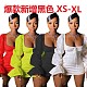 Women Summer Solid Color Square Collar Long Puff Sleeve Backless Party Club Slim Mini Dress BN-9292