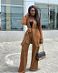 Autumn-winter Fashion Teddy Fur Coat Plush Pantsuit Two Pieces HMS-6263