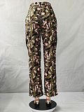High Waist Camo Pocket Multicolor Pants Trousers 2023 RS-6931