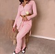Solid Cropped Jacket Pockets Pants Tracksuits WSM-5355