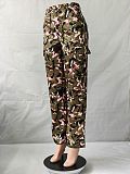 High Waist Camo Pocket Multicolor Pants Trousers 2023 RS-6931