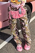 High Waist Camo Pocket Multicolor Pants Trousers 2023 RS-6931