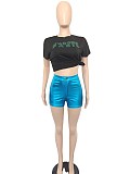 Metallic Candy Color Mid Waist Summer Shorts BN-9417