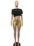 Metallic Candy Color Mid Waist Summer Shorts BN-9417