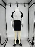 2023 Trendy Women Patchwork Long Sleeves Mini Skirts Suits XRB-10057