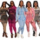 Zip Up Crop Tops Bodycon Leggings Pants Sets RC-3185