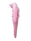 Sporty Solid Color Hoodies And Bodycon Pants 2 Pieces Suits LSD-1676