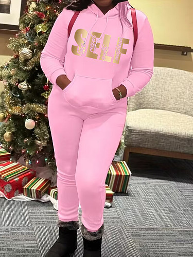 Sporty Solid Color Hoodies And Bodycon Pants 2 Pieces Suits LSD-1676