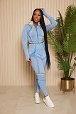 Zip Up Crop Tops Bodycon Leggings Pants Sets RC-3185
