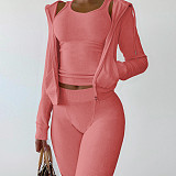 Zipper Hooded Coat+Vest+Jogger Pants Tracksuits CH-8235
