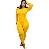 Women High Neck Long Sleeves Skinny Jumpsuits SFY-066