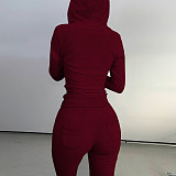 Zipper Hooded Coat+Vest+Jogger Pants Tracksuits CH-8235