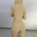 Zipper Hooded Coat+Vest+Jogger Pants Tracksuits CH-8235