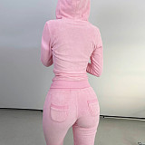 Zipper Hooded Coat+Vest+Jogger Pants Tracksuits CH-8235