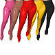 Winter Mid Waist Stretchy Tights PU Leather Stacked Pants BS-1237