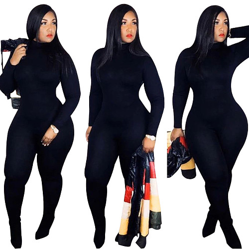 Women High Neck Long Sleeves Skinny Jumpsuits SFY-066