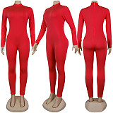 Women High Neck Long Sleeves Skinny Jumpsuits SFY-066