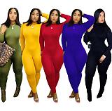 Women High Neck Long Sleeves Skinny Jumpsuits SFY-066