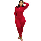 Women High Neck Long Sleeves Skinny Jumpsuits SFY-066