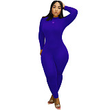 Women High Neck Long Sleeves Skinny Jumpsuits SFY-066