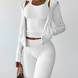 Zipper Hooded Coat+Vest+Jogger Pants Tracksuits CH-8235