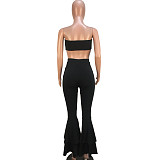 Sexy Crop Bras with Skinny Bell-bottomed Pants Two Pieces Set DAI-8053