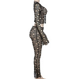 High Waisted And Navel Exposed Slim Fit Pants Set RS-K23S40118