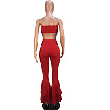 Sexy Crop Bras with Skinny Bell-bottomed Pants Two Pieces Set DAI-8053
