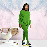 Cotton Solid Color Long Sleeve Pants Sport Two-piece Set SFY-155