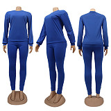 Cotton Solid Color Long Sleeve Pants Sport Two-piece Set SFY-155
