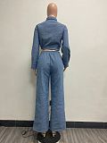Fashion New Long Sleeve Trousers Denim Women's Two-piece Set YUN-51025
