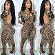 Sexy Backless Leopard Printed Long Jumpsuits OLY-6139