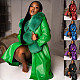 Women Leather Fur Collar Winter Fashion Lapel Long Sleeve PU Zipper Casual Womens Jackets RS-W140