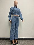 Fashion New Long Sleeve Trousers Denim Women's Two-piece Set YUN-51025
