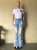 Hot Sales Hole Burning Flower Street Trend Hole Trumpet Jeans OD-8354
