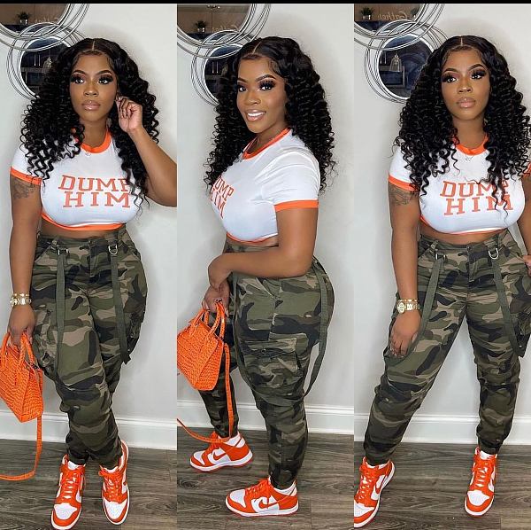 Women Streetwear Trousers Camouflage Cargo Pants SMJR-2234