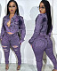 Stylish Women Long-sleeved Stretch Pants Denim Sets MEM-88531