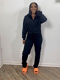Solid Tracksuits Zip Up Hooded Sweatshirts and Pants Set MK-3071