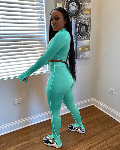 Women Striped Patchwork Flare Sleeve Top Leggings Set LA-3225