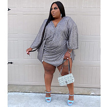 Plus Size Party Sequin Glitter Plus Size Evening Dress CN-352